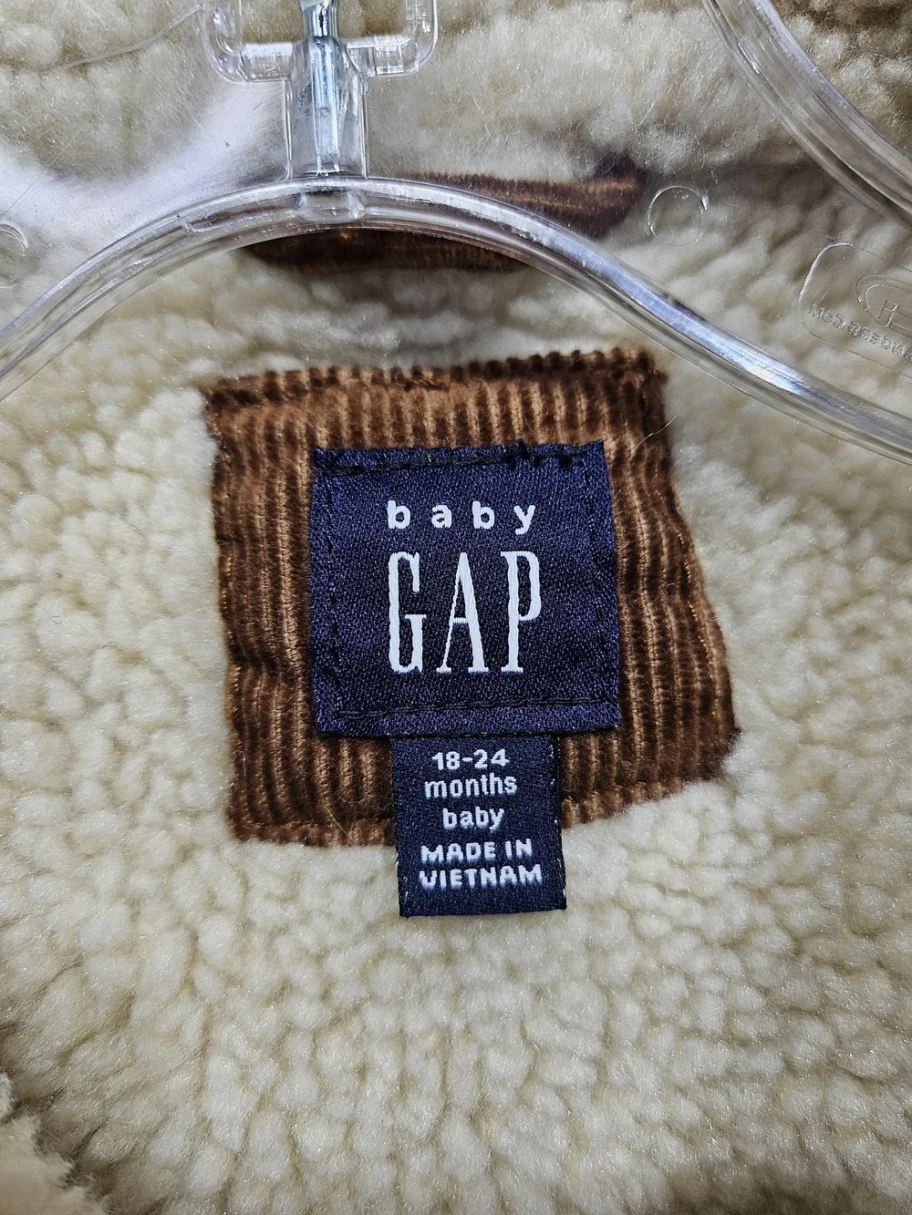 GAP BROWN CORDUROY SHERPA JACKET BABY TODDLER SIZE 18-24